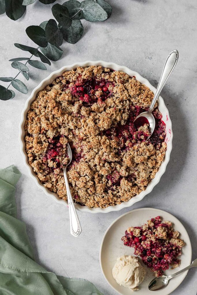 veganer crumble glutenfrei und ohne zucker