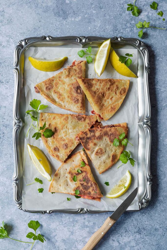 vegane quesadillas schnelles Mittagessen für Kinder