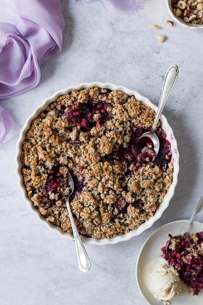 veganer crumble glutenfrei und ohne zucker