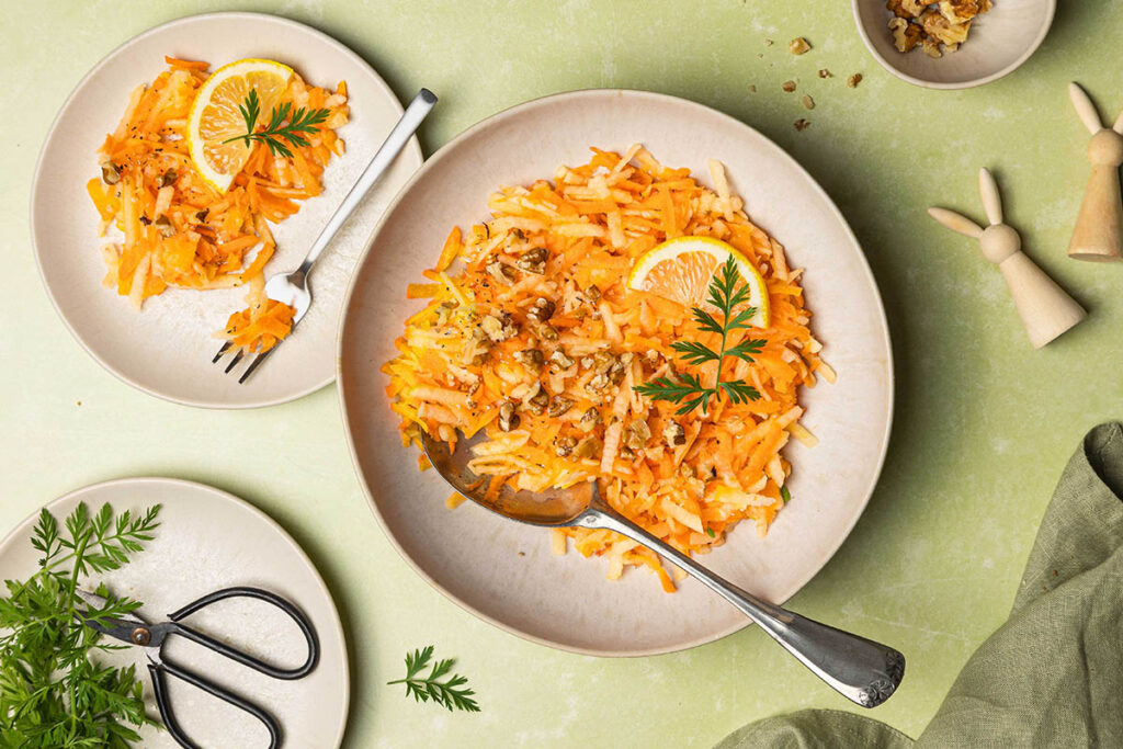 Karotten-Apfel-Salat für Kinder für Ostern