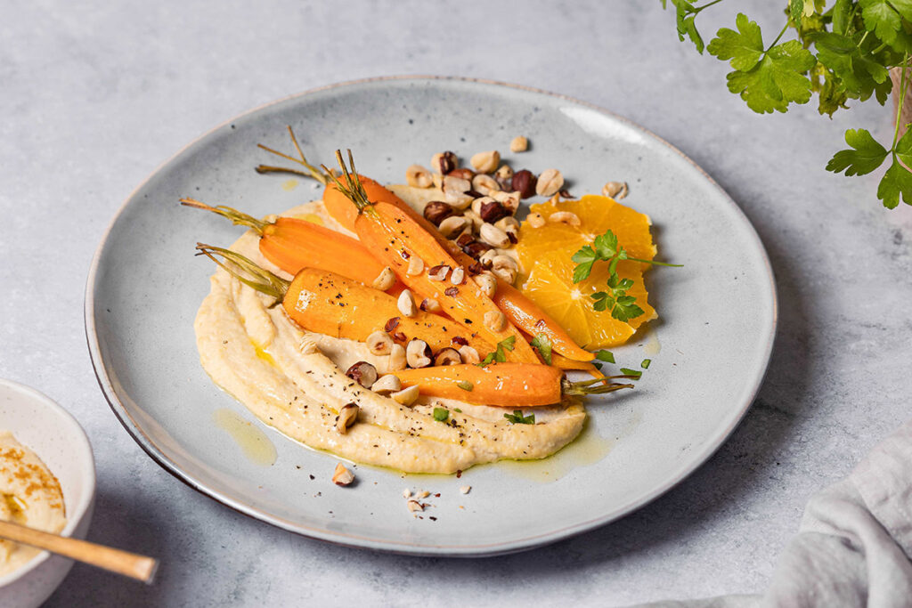 vegan low carb hummus karotten orange