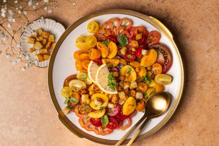 Tomaten Aprikosen Sommersalat Sommer